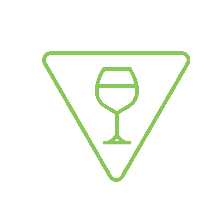 wine glass inside an upside down triangle (c) CancerCare Manitoba
