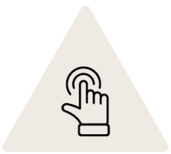 triangle with a hand clicking a button (c) CancerCare Manitoba