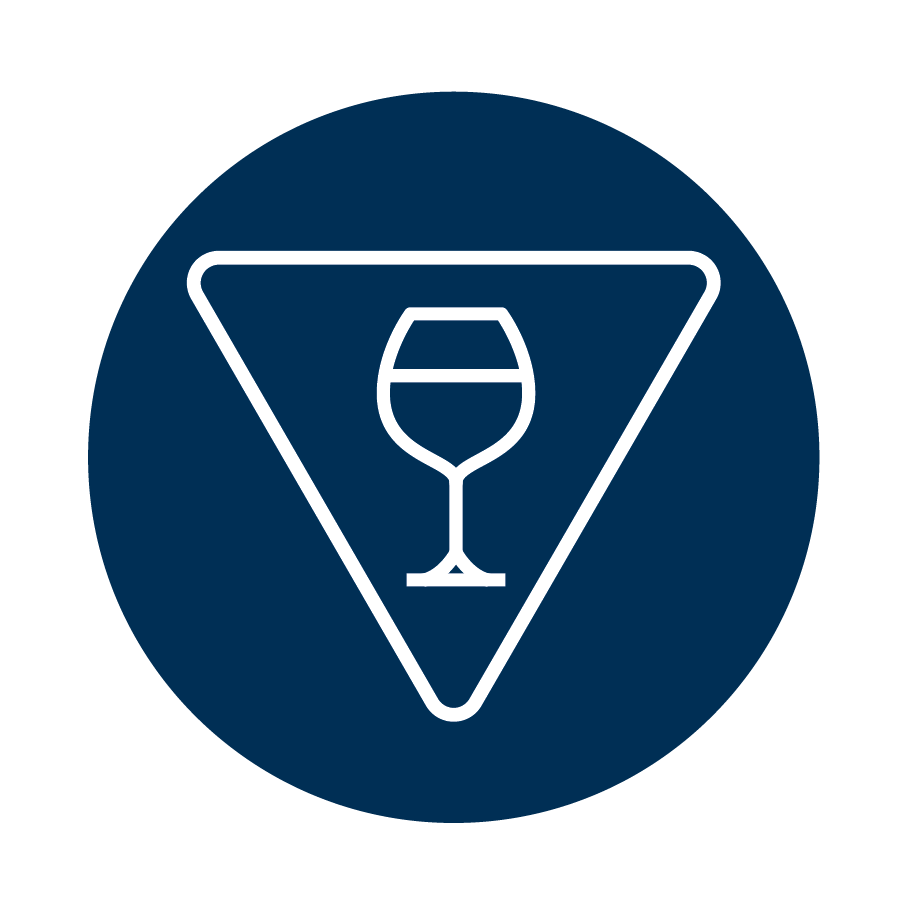 wine glass in an upside down triangle (c) CancerCare Manitoba